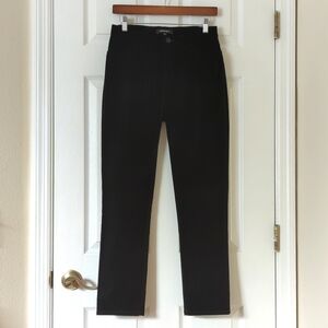 Lafayette 148 Classic Mid Rise Ankle Length Slim Fit Velvet Pants Black 2